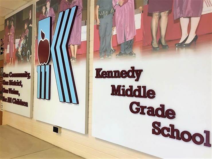 Kennedy Middle School Box Frame Raised Letters